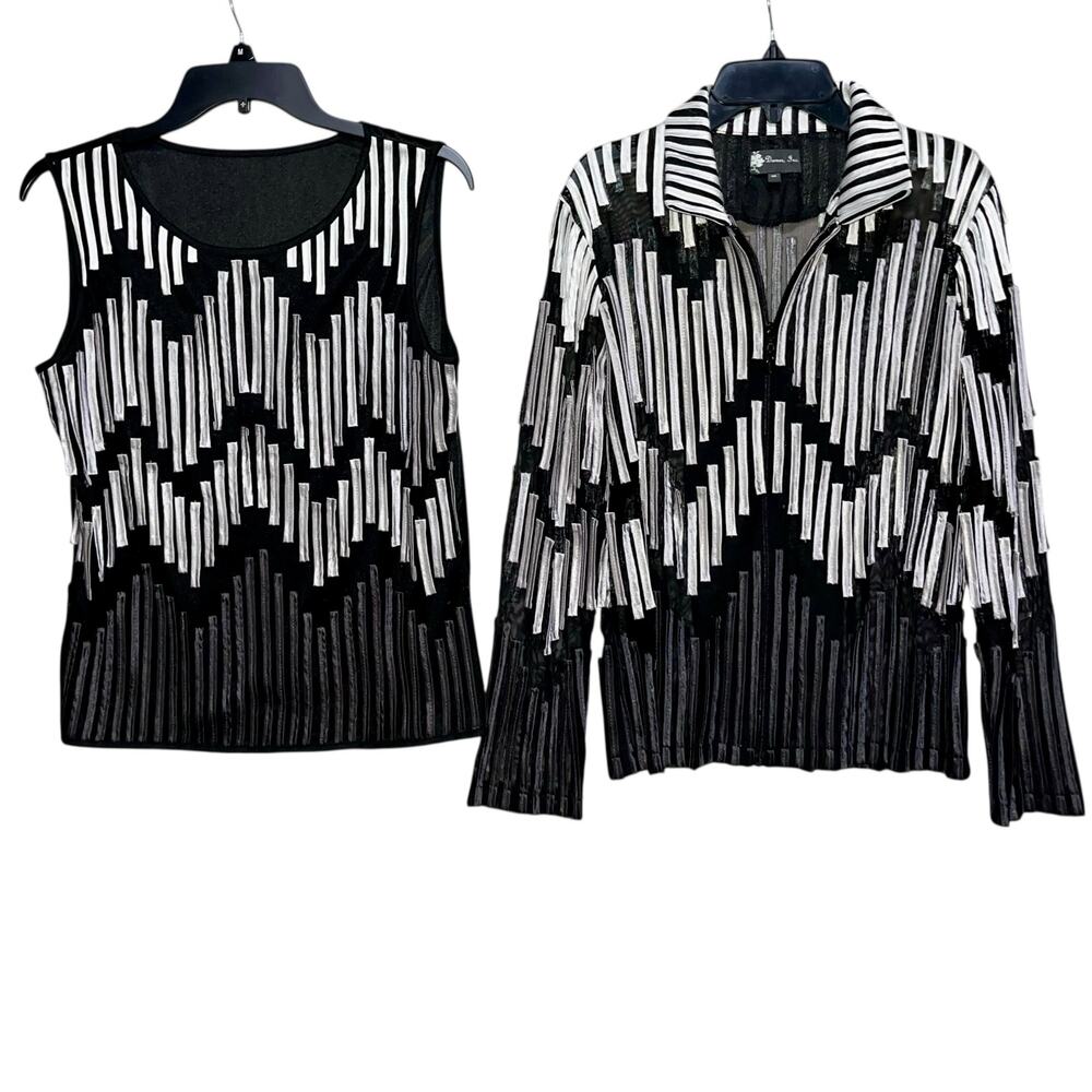 Damee Two Piece Set Blazer Tank Top